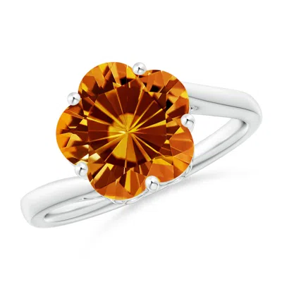 Angara Solitaire Five-petal Flower Citrine Bypass Ring In Metallic