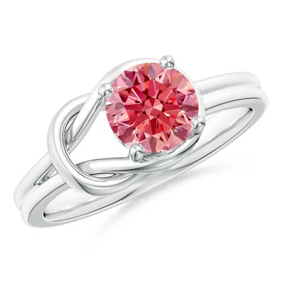 Angara Solitaire Lab-grown Fancy Intense Pink Diamond Infinity Knot Ring In Metallic
