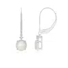 Angara Solitaire Moonstone Dangle Earrings In White Gold/off White