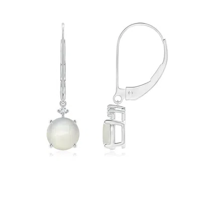 Angara Solitaire Moonstone Dangle Earrings In Metallic