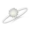 Angara Solitaire Moonstone Ring With Beaded Halo