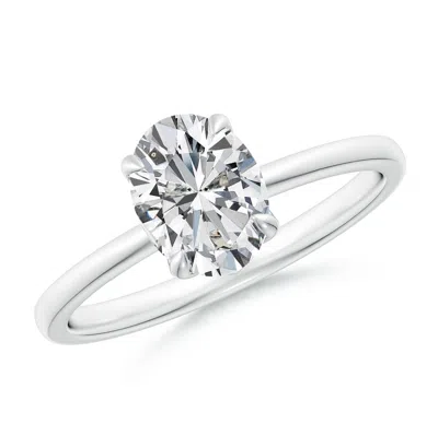 Angara Solitaire Oval Diamond Classic Engagement Ring In Metallic