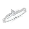 Angara Solitaire Pear-shaped Diamond Twisted Shank Engagement Ring In White Gold/h