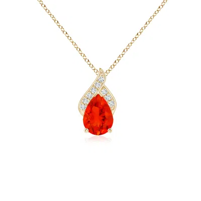 Angara Solitaire Pear-shaped Fire Opal Flame Pendant In Gold