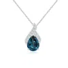 Angara Solitaire Pear-shaped Lab-grown Alexandrite Flame Pendant In White Gold/bluish Green Changing To Brownish Or Pinkish Purple