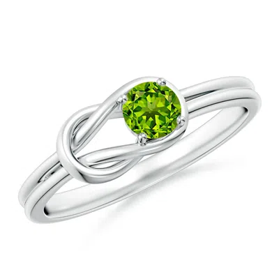 Angara Solitaire Peridot Infinity Knot Ring In Metallic