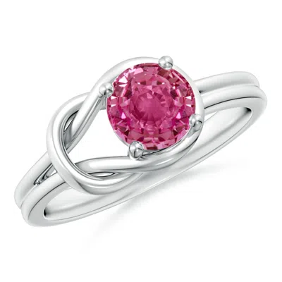 Angara Solitaire Pink Sapphire Infinity Knot Ring In Metallic