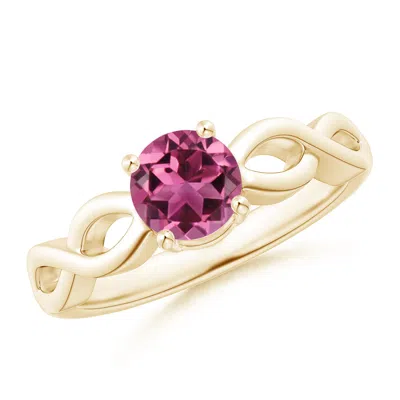 Angara Solitaire Pink Tourmaline Infinity Shank Ring In Red