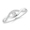 Angara Solitaire Princess-cut Diamond Infinity Swirl Promise Ring In White Gold/h