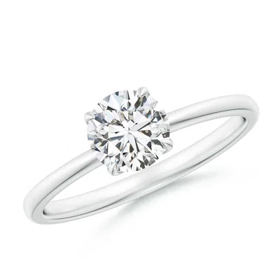 Angara Solitaire Round Diamond Classic Engagement Ring In Metallic