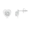 Angara Solitaire Round Diamond Heart Stud Earrings In White Gold/h
