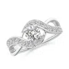 Angara Solitaire Round Diamond Infinity Promise Ring In Platinum/i-j