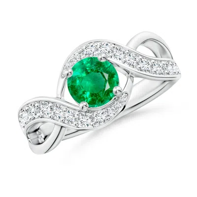 Angara Solitaire Round Emerald Infinity Promise Ring In Metallic