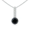 Angara Solitaire Round Enhanced Black Diamond Pendant In White Gold/black