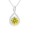 Angara Solitaire Round Lab-grown Fancy Intense Yellow Diamond Infinity Twist Pendant
