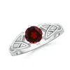 Angara Solitaire Round Lab-grown Ruby Celtic Knot Engagement Ring In White Gold/rich Red