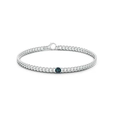 Angara Solitaire Round Lab-grown Alexandrite Bracelet In Blue