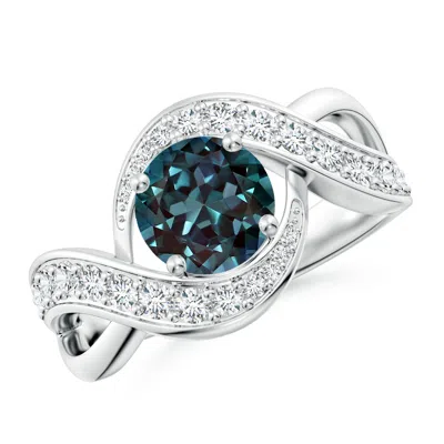 Angara Solitaire Round Lab-grown Alexandrite Infinity Promise Ring In Metallic