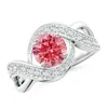 Angara Solitaire Round Lab-grown Fancy Intense Pink Diamond Infinity Promise Ring In White Gold/fancy Intense