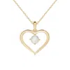 Angara Solitaire Round Moonstone Open Heart Pendant In Yellow Gold/off White