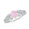 Angara Solitaire Round Rose Quartz Celtic Knot Ring
