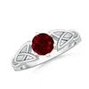 Angara Solitaire Round Ruby Celtic Knot Engagement Ring In Platinum/deep Rich Red