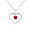 Angara Solitaire Round Ruby Open Heart Pendant In White Gold/medium Red