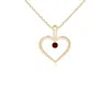 Angara Solitaire Ruby Heart Pendant In Yellow Gold/deep Rich Red
