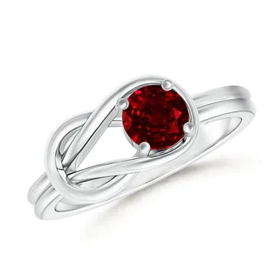 Angara Solitaire Ruby Infinity Knot Ring In Metallic