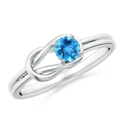 Angara Solitaire Swiss Blue Topaz Infinity Knot Ring In Metallic