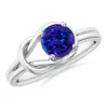 Angara Solitaire Tanzanite Infinity Knot Ring In White Gold/deep Rich Violet Blue
