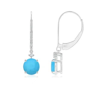 Angara Solitaire Turquoise Dangle Earrings In Metallic