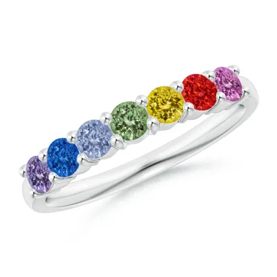 Angara Spectra Prong-set Round Multi-sapphire Non-eternity Ring
