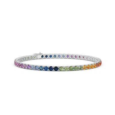 Angara Spectra Prong-set Round Multi-sapphire Tennis Bracelet