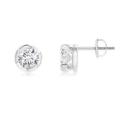 Angara Spiral-framed Diamond Solitaire Stud Earrings In Metallic