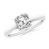 Angara Square Emerald-cut Diamond Knife-edge Shank Trellis Engagement Ring In White Gold/h
