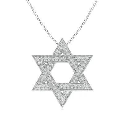 Angara Star Of David Diamond Pendant With Milgrain