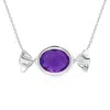 Angara Sweet Treats Oval Amethyst Candy Pendant In White Gold/dark Purple