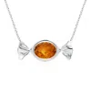 Angara Sweet Treats Oval Citrine Candy Pendant In White Gold/deep Golden