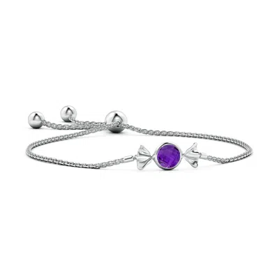Angara Sweet Treats Round Amethyst Candy Bracelet In Metallic
