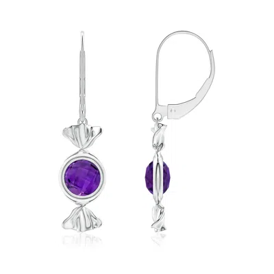 Angara Sweet Treats Round Amethyst Candy Drop Earrings In Metallic