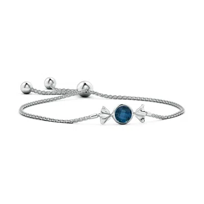 Angara Sweet Treats Round London Blue Topaz Candy Bracelet In Metallic