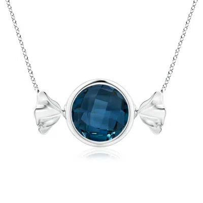 Angara Sweet Treats Round London Blue Topaz Candy Pendant