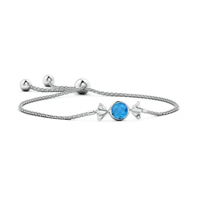 Angara Sweet Treats Round Swiss Blue Topaz Candy Bracelet In Metallic