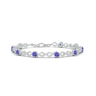 Angara Tanzanite And Diamond Infinity Link Bracelet In Metallic
