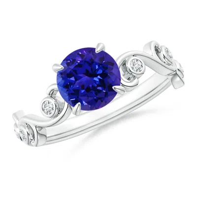 Angara Tanzanite And Diamond Ivy Scroll Engagement Ring In Metallic