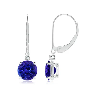 Angara Tanzanite And Diamond Leverback Drop Earrings In Blue
