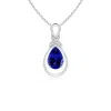 Angara Tanzanite Infinity Pendant With Diamond 'x' Motif In White Gold/deep Rich Violet Blue