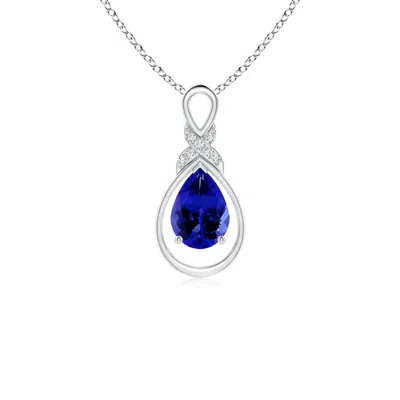 Angara Tanzanite Infinity Pendant With Diamond 'x' Motif In Metallic