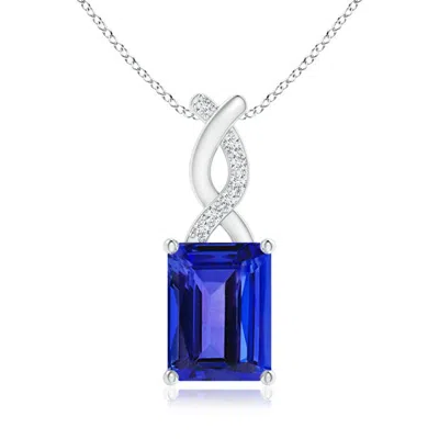 Angara Tanzanite Pendant With Diamond Entwined Bale In Metallic